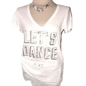 PINK Let’s Dance Festival vibes graphic tee white L
